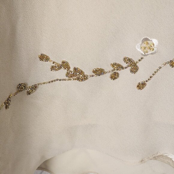 Joseph Ribkoff VTG Beige Floral Beaded Pull On Fairy Maxi Skirt - Picture 4 of 9